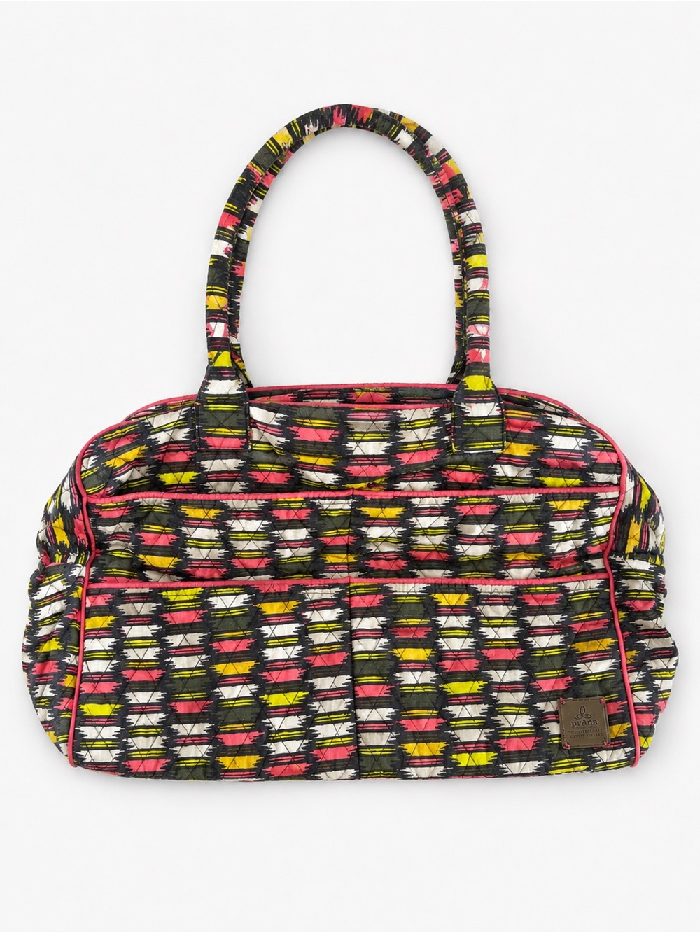 prAna Bhakti Weekender Duffle Bag Geometric Print Quilted Travel Tote